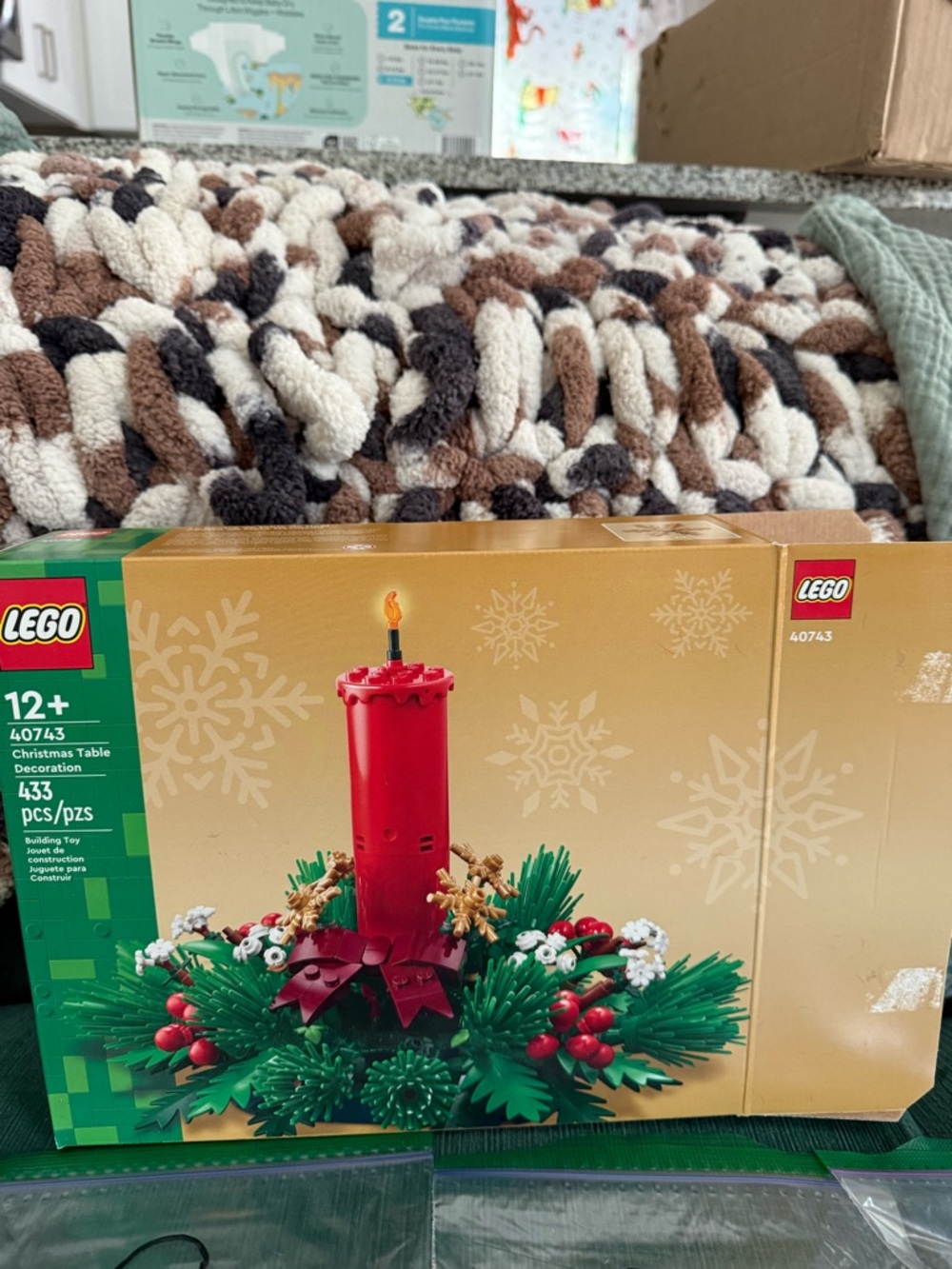 LEGO Red Candle Christmas Table Centerpiece